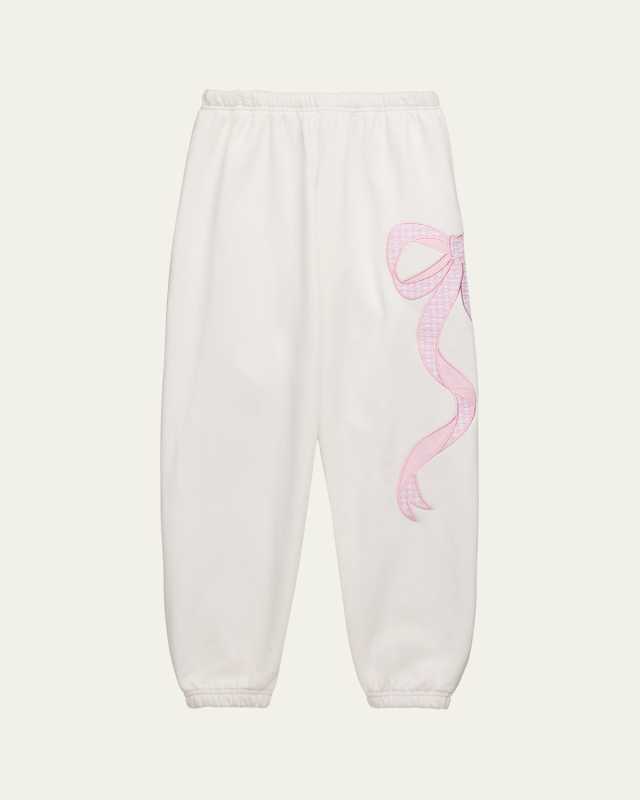 Girl's Dylan Tween Coquette Bow Sweatpants, Size S-X